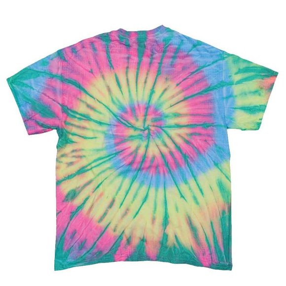 Exclusive Dyenomite Neon Pastel T Shirt Unisex Pink Aqua Yellow Hand Dyed 2X 3X - Picture 2 of 2